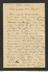 Nachlass Franz Steindachner, Brief von Emil Weiske an Franz Steindachner (14.08.1911), Inv.Nr. 582.06, Seite 1